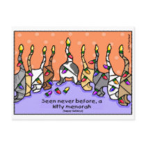 Kitty Menorah, Happy Holidays! postcards by BlessingArtAnimals Kitty Menorah, Happy Holidays! postcards