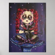 Kitty n Klaws Gothie Fantasy Art Print
