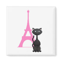 Kitty on vacation in Paris magnets