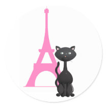 Kitty on Vacation in Paris stickers
