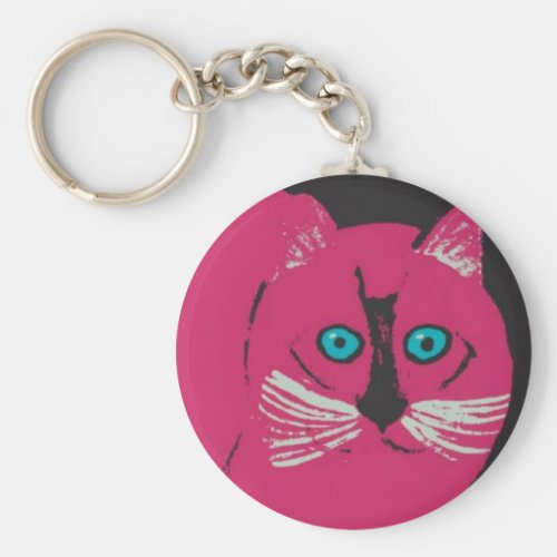 Kitty Painting Abstract Art Keychains