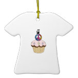 Kitty Peace Cupcake Christmas Ornaments
