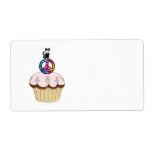 Kitty Peace Cupcake Personalized Shipping Label