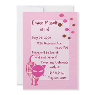 kitty, pink on pink, party, birthday, invatation, invitation