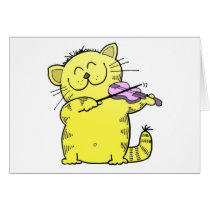Kitty Play Violin cards