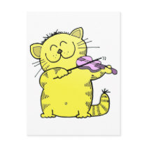 Kitty Play Violin postcards