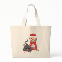 Kitty Playing with Gumballs Tote Bags