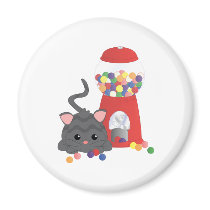 Kitty Playing with Gumballs magnets