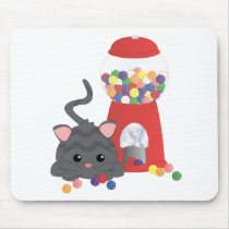 Kitty Playing with Gumballs Mouse Mats