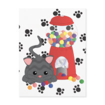 Kitty Playing with Gumballs postcards