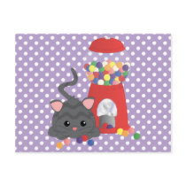 Kitty Playing with Gumballs postcards
