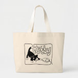 KITTY PLAYING WITH KNITTING COMPUTER MOUSE TOTE BAG