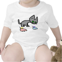 Kitty playing with mouse toy baby bodysuit