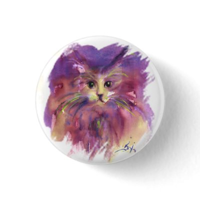 KITTY PORTRAIT Button by bulgan_lumini