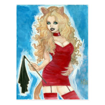 artsprojekt, kitty, blonde, flirty, bombshell, goth, fantasy, pinup, illustration, cleavage, red, dress, cat, collar, whip, cat&#39;s, tail, meow, cute, gorgeous, sweet, seductive, ears, eton collar, Harry Pointer, Harry Whittier Frees, phantasy world, I Can Has Cheeseburger?, pictorial matter, roman collar, Idiosyncrasy, nontextual matter, photograph, purplish red, turtleneck collar, humour, polo-neck collar, Compound (linguistics), Postcard with custom graphic design