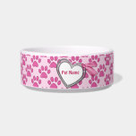 Kitty Prints Pink Cat Dish - Customize Cat Water Bowls
