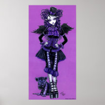 Kitty Purple Gothic Victorian Angel Poster