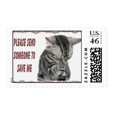Kitty Rescue Postage by deesbasenjis
