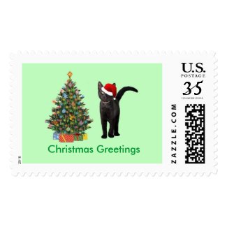 Kitty Santa Stamp