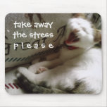 KITTY SAYS "TAKE AWAY THE STRESS PLEASE" MOUSEPADS