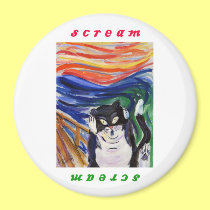 Kitty Scream with Scream Text Magnet magnets