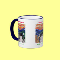 Kitty Scream with Scream Text Mug mugs