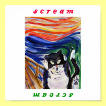 Kitty Scream with Scream Text posters