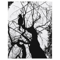 KITTY TREE SILHOUETTE B&W FLYER DESIGN