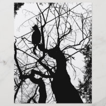 KITTY TREE SILHOUETTE B&W FLYER DESIGN