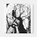 KITTY TREE SILHOUETTE B&W MAGNETS
