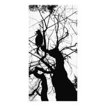 KITTY TREE SILHOUETTE B&W CUSTOM PHOTO CARD