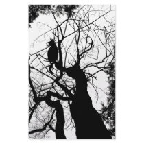 KITTY TREE SILHOUETTE B&W STATIONERY DESIGN