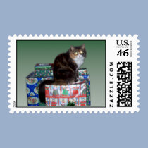 Kitty with Presents Stamp