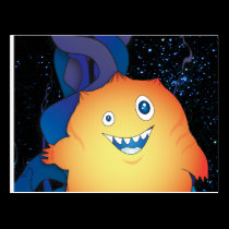 Kittybeast in Bio-Luminescent Tree postcards