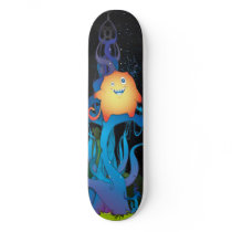 Kittybeast In Bioluminescent Tree Custom Skateboard