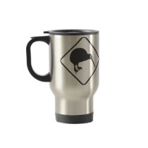 Kiwi Crossing Stainless Steel Travel Mug NZ by kiwisoutback Kiwi Crossing Stainless Steel Travel Mug NZ