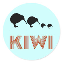 Kiwi Family Retro New Zealand Sticker by kiwisoutback Kiwi Family Retro New Zealand Sticker