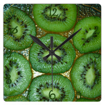 Kiwi Fruit Square Wall Clock