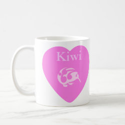 Kiwi pink heart cup coffee mugs