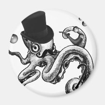 Kiwi the Fancy Octopus Fridge Magnet