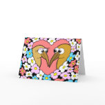 Kiwi Valentine with flowers Greeting Card