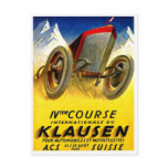 Klausen Race ~ Vintage Automobile Ad Postcard
