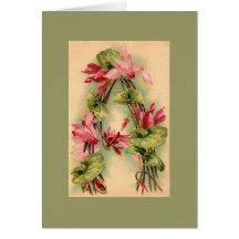 Klein Flower Alphabet  NOTE CARD DKGR