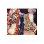 Klimt adorna a la novia con velo y la guirnalda tarjetas postales