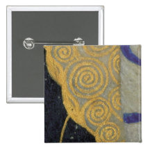 Klimt Gold, Beige Black Art Nouveau Pattern Buttons