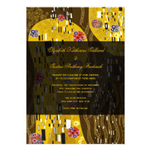 Klimt Inspired Art Nouveau Chic The Kiss Wedding Personalized Announcement