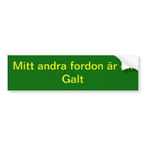 Klistermärke, mitt andra fordon är en Galt Bumper Stickers