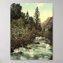 Klosters, gorges of the Landquart, Grisons, Switze Print