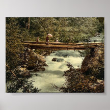 Klosters, gorges of the Landquart, with footbridge Posters