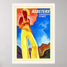 Klosters ~ Vintage Swiss Travel Print
